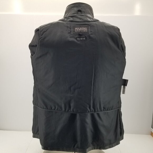 Wilsons Leather Pelle Studio Women Black Leather Insulated Jacket Coat Zip Large - Picture 9 of 13